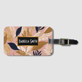 赤面ピンク金ゴールドボー葉ホモダンコレクション ラゲッジタグ