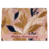 赤面ピンク金ゴールドボー葉ホモダンコレクション ラージペーパーバッグ (正面)