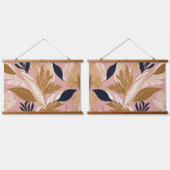 赤面ピンク金ゴールドボー葉ホモダンコレクション 吊り下げ型タペストリー (ダブル)