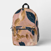 赤面ピンク金ゴールドボー離れホ人気があるコレクション プリントバックパック (正面)