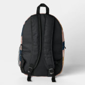 赤面ピンク金ゴールドボー離れホ人気があるコレクション プリントバックパック (裏面)