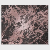 赤面ピンク金ゴールドマーブルスパークリーグラムアーバンブラック ラッピングペーパー (フラット)