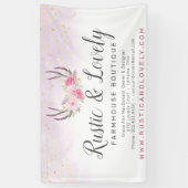 赤面ピンク金ゴールドマーブル素朴フローラ〔雄ジカの〕枝角シック 横断幕 (縦)