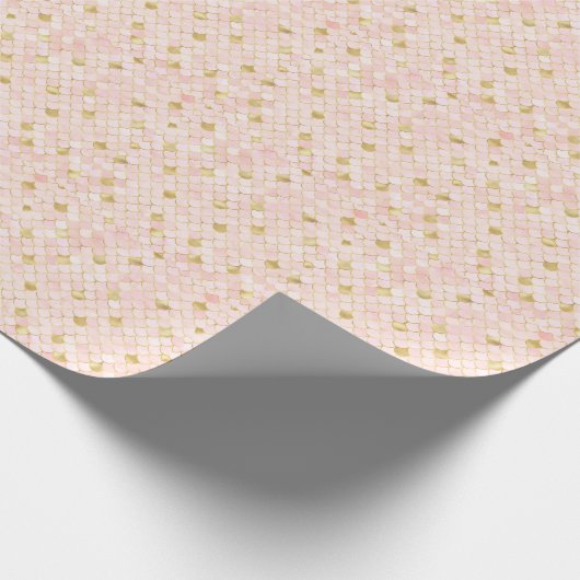 赤面ピンク金ゴールドマーメイドはかりで測トレンディーガーリー ラッピングペーパー (角)