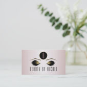 赤面ピンク金ゴールドメイクアップアイズ顧客ロイヤリティカード ロイヤリティカード (スタンド正面)