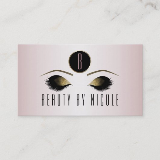 赤面ピンク金ゴールドメイクアップアイズ顧客ロイヤリティカード ロイヤリティカード (正面)