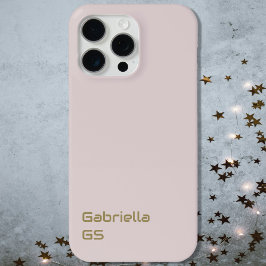 赤面ピンク金ゴールドモノグラムモノクロシンプル iPhone 15 PRO MAXケース