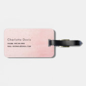 赤面ピンク金ゴールドモノグラム名エレガントイニシャル ラゲッジタグ (裏面横)