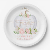 赤面ピンク金ゴールドリトルカボチャ ペーパープレート (正面)