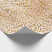 赤面ピンク金ゴールドレオパード印刷    ラッピングペーパー (角)
