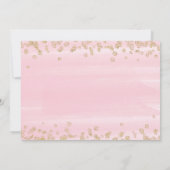 赤面ピンク金ゴールドワンバースデーフォト招待状 招待状 (裏面)