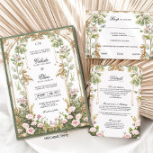 赤面ピンク金ゴールドヴィンテージフローラガーデン詳細カード