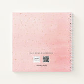 赤面ピンク金ゴールド名スパークルズバルーン ノートブック (裏面)