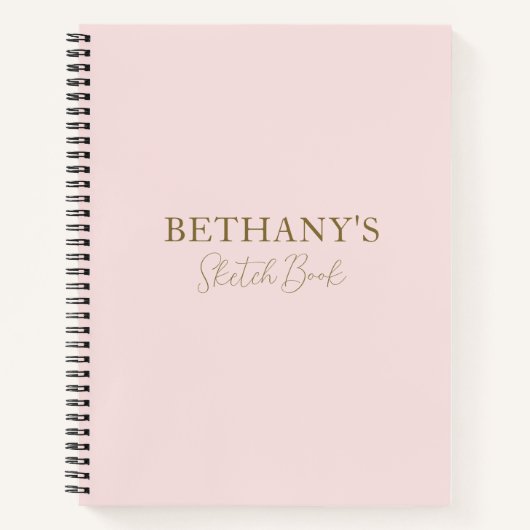 赤面ピンク金ゴールド名 ノートブック (正面)