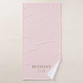 赤面ピンク金ゴールド名 バスタオル