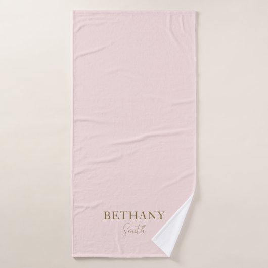 赤面ピンク金ゴールド名 バスタオル (バスタオル)