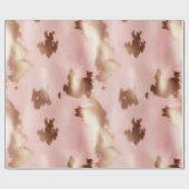 赤面ピンク金ゴールド女性のカーボーイ牛革 ラッピングペーパー (フラット)