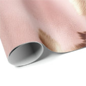 赤面ピンク金ゴールド女性のカーボーイ牛革 ラッピングペーパー (ロールコーナー)