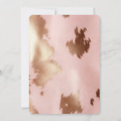 赤面ピンク金ゴールド女性のカーボーイ牛革 招待状 (裏面)