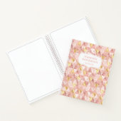 赤面ピンク金ゴールド幾何学的きらめくパターン名 ノートブック (内部)