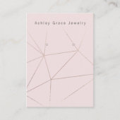 赤面ピンク金ゴールド幾何学的イヤリングカード 名刺 (正面)