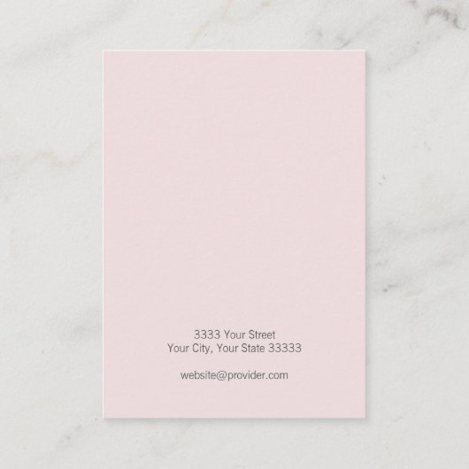 赤面ピンク金ゴールド幾何学的イヤリングカード 名刺 (裏面)