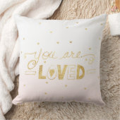 赤面ピンク金ゴールド愛されるハート グラデーション クッション (ブランケット)