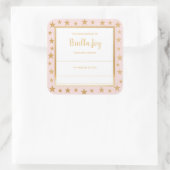 赤面ピンク金ゴールド星ベビーシャワー蔵書票 スクエアシール (バッグ)