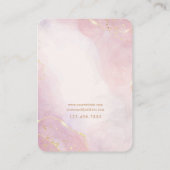 赤面ピンク金ゴールド水彩ジュエリーカード 名刺 (裏面)