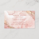 赤面ピンク金ゴールド水彩 名刺 (裏面)