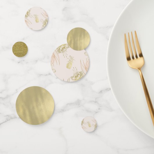 赤面ピンク金ゴールド熱帯パイナップル植物性パーティー コンフェッティ (グループ)