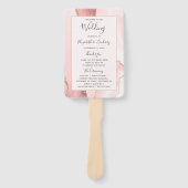 赤面ピンク金ゴールド瑪瑙結婚式 プログラム ハンドファン (正面)