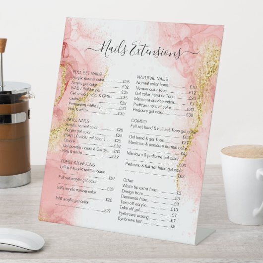 赤面ピンク金ゴールド瑪瑙美しいメイクアップサロン価格2 台座サイン (インサイチュ)