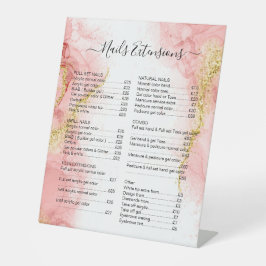 赤面ピンク金ゴールド瑪瑙美しいメイクアップサロン価格2 台座サイン