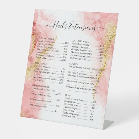 赤面ピンク金ゴールド瑪瑙美しいメイクアップサロン価格2 台座サイン (正面)