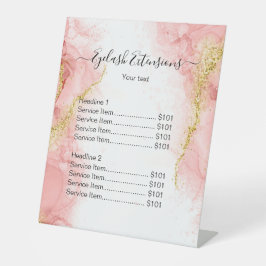 赤面ピンク金ゴールド瑪瑙美しいメイクアップサロン価格 台座サイン