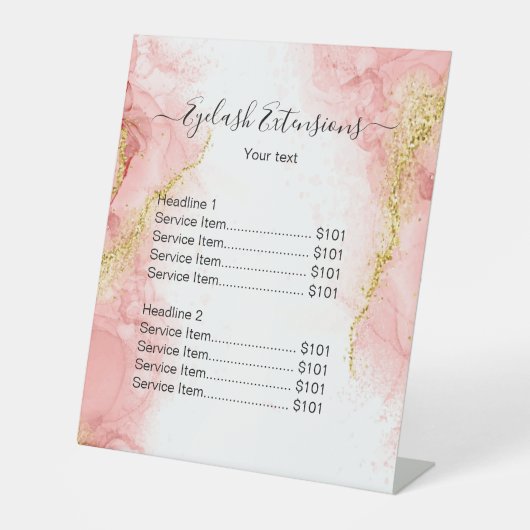 赤面ピンク金ゴールド瑪瑙美しいメイクアップサロン価格 台座サイン (正面)