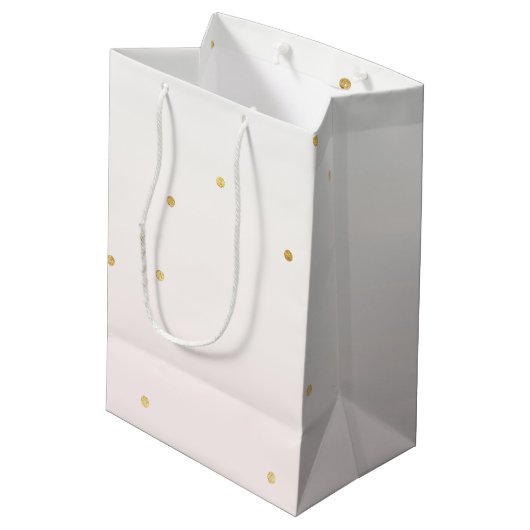 赤面ピンク金ゴールド紙吹雪スパークルグラデーション ミディアムペーパーバッグ (裏面アングル)