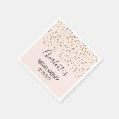 赤面ピンク金ゴールド紙吹雪ブライダルシャワー スタンダードカクテルナプキン (角)