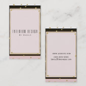 赤面ピンク金ゴールド紙吹雪モダンエレガント 名刺 (正面/裏面)