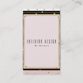 赤面ピンク金ゴールド紙吹雪モダンエレガント 名刺