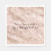 赤面ピンク金ゴールド紙吹雪 スタンダードランチョンナプキン (正面)