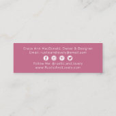 赤面ピンク金ゴールド素朴フローラ〔雄ジカの〕枝角ソーシャルメディア スキニー名刺 (裏面)