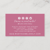 赤面ピンク金ゴールド素朴フローラ〔雄ジカの〕枝角ソーシャルメディア 名刺 (裏面)