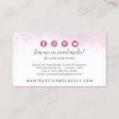 赤面ピンク金ゴールド素朴フローラ〔雄ジカの〕枝角ソーシャルメディア 名刺 (裏面)