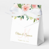 赤面ピンク金ゴールド結婚フローラエレガント フェイバーボックス (正面サイド)