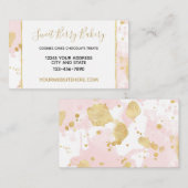 赤面ピンク金ゴールド絵を描（ばちゃばちゃ）跳ねる 名刺 (正面/裏面)