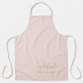 赤面ピンク金ゴールド美容師メイクアップアーティストサロン エプロン (正面)