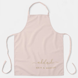 赤面ピンク金ゴールド美容師メイクアップアーティストサロン エプロン