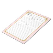 赤面ピンク金ゴールド葉レシピバインダーメモ帳 ノートパッド (アングル)
